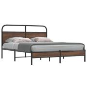 vidaXL Sängram utan madrass brun ek 160x200 cm konstruerad trä
