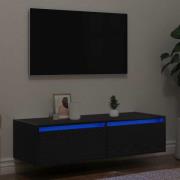 vidaXL Tv-bänk med LED-belysning svart 100X35,5x25 cm