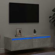 vidaXL Tv-bänk med LED-belysning betonggrå 100X35,5x25 cm