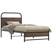 vidaXL Sängram utan madrass brun ek 90x190 cm konstruerad trä