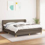 vidaXL Ramsäng med madrass taupe 180x200 cm tyg