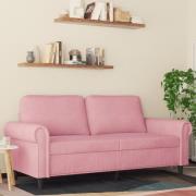 vidaXL Soffa 2-sits rosa 140 cm sammet