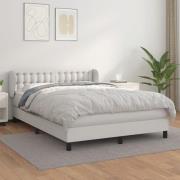 vidaXL Ramsäng med madrass vit 140x200 cm konstläder