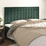 vidaXL Huvudgavlar 4 st mörkgrön 90x5x78/88 cm sammet