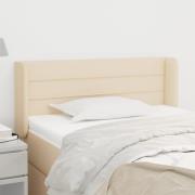 vidaXL Sänggavel med kanter gräddvit 93x16x78/88 cm tyg