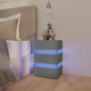 vidaXL Sängskåp LED grå 45x35x67 cm konstruerat trä