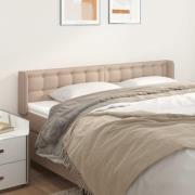 vidaXL Sänggavel med kanter cappuccino 203x16x78/88 cm konstläder