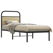 vidaXL Sängram utan madrass sonoma-ek 75x190 cm konstruerad trä