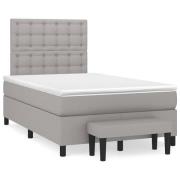 vidaXL Ramsäng med madrass ljusgrå 120x190 cm tyg
