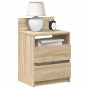 vidaXL Sängbord med 2 lådor sonoma-ek 40x33x60 cm