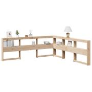 vidaXL Bokhylla sänggavel L-formad 180 cm massiv furu