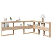 vidaXL Bokhylla sänggavel L-formad 140 cm massiv furu