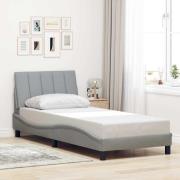 vidaXL Sängram utan madrass ljusgrå 80x200 cm tyg
