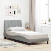 vidaXL Sängram utan madrass ljusgrå 90x190 cm tyg