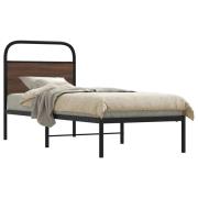 vidaXL Sängram utan madrass brun ek 75x190 cm konstruerad trä