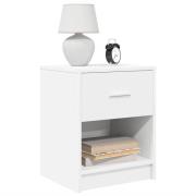 vidaXL Sängbord 2 st med låda vit 40x34x50 cm