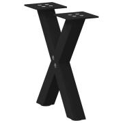 vidaXL Soffbordsben X-formade 2 st svarta 30x(30-31) cm stål