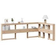 vidaXL Bokhylla sänggavel L-formad 120 cm massiv furu