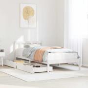 vidaXL Sängram utan madrass vit 90x190 cm massiv furu