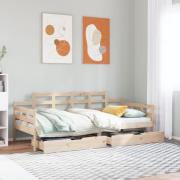 vidaXL Dagbädd med lådor 90x190 cm massiv furu