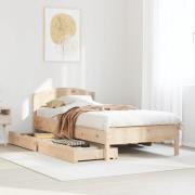 vidaXL Sängram utan madrass 90x200 cm massiv furu
