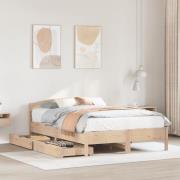 vidaXL Sängram utan madrass 150x200 cm massiv furu