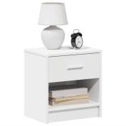 vidaXL Sängbord 2 st med låda vit 39x28x41 cm