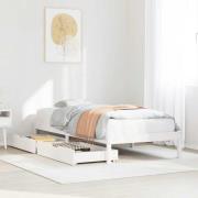 vidaXL Sängram utan madrass vit 90x190 cm massiv furu