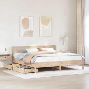 vidaXL Sängram utan madrass 200x200 cm massiv furu