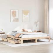 vidaXL Sängram utan madrass 180x200 cm massiv furu