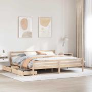 vidaXL Sängram utan madrass 200x200 cm massiv furu