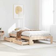 vidaXL Sängram utan madrass 90x200 cm massiv furu