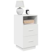 vidaXL Sängbord med 2 lådor vit 36x36x68 cm