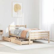 vidaXL Sängram utan madrass 100x200 cm massiv furu