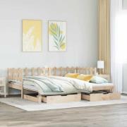vidaXL Dagbädd utdragbar med lådor utan madrass 90x190 cm