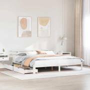 vidaXL Sängram med lådor vit 180x200 cm massiv furu
