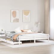 vidaXL Sängram utan madrass vit 180x200 cm massiv furu