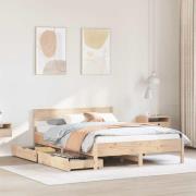 vidaXL Sängram utan madrass 120x190 cm massiv furu