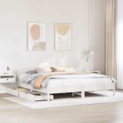 vidaXL Sängram utan madrass vit 200x200 cm massiv furu