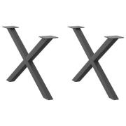 vidaXL Soffbordsben X-formade 2 st antracit 70x(42-43) cm stål