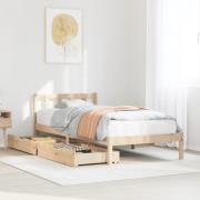 vidaXL Sängram utan madrass 90x200 cm massiv furu