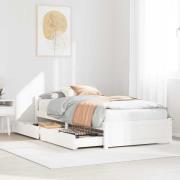 vidaXL Sängram utan madrass vit 90x190 cm massiv furu