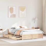 vidaXL Sängram utan madrass 140x190 cm massiv furu