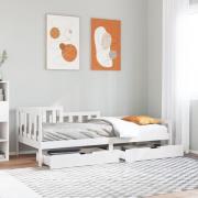 vidaXL Dagbädd med lådor 90x190 cm massiv furu
