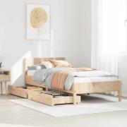 vidaXL Sängram utan madrass 90x190 cm massiv furu