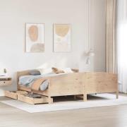 vidaXL Sängram utan madrass 180x200 cm massiv furu