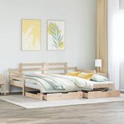 vidaXL Dagbädd utdragbar med lådor utan madrass 90x190 cm
