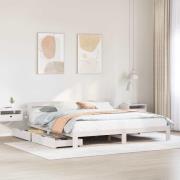 vidaXL Sängram utan madrass vit 180x200 cm massiv furu