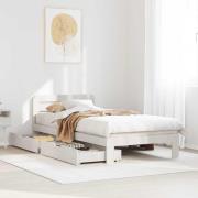 vidaXL Sängram utan madrass vit 90x190 cm massiv furu