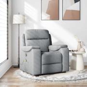 vidaXL Massagefåtölj ljusgrå tyg